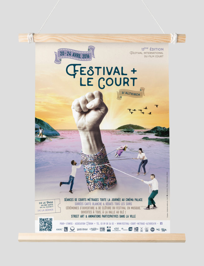 Affiche 2016 du Festival + Le Court - Courts métrages à Altkirch